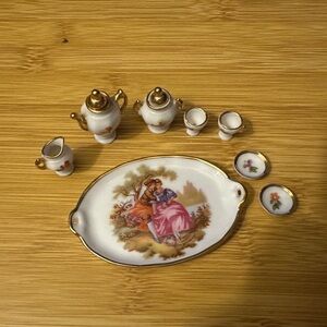 Limoges France Dollhouse Porcelain Tea Set